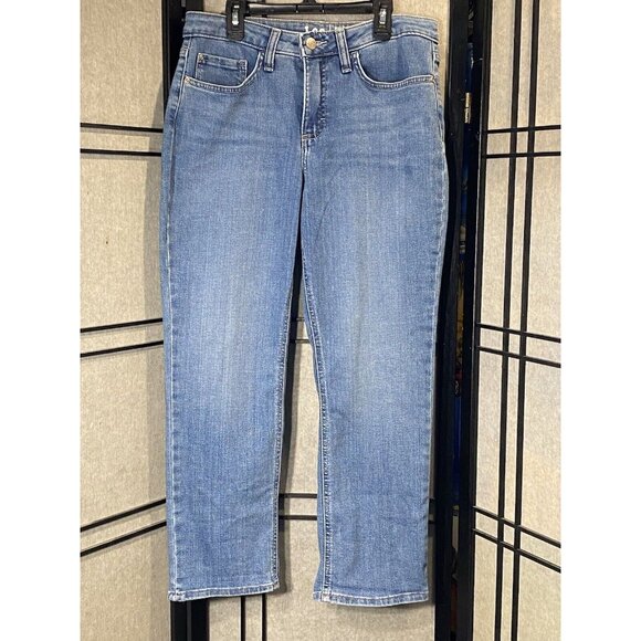 Lee Denim - Lee Women's Classic Fit Straight Leg Jeans Mid Rise Stone Wash Denim Sz 8 Petite